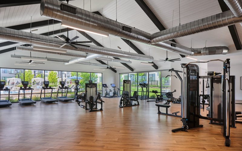 gym with exercise equipment