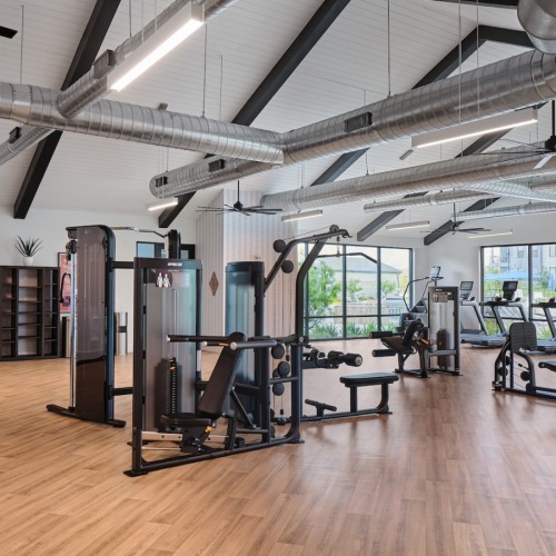 State-of-the-art amenities gym with exercise equipment